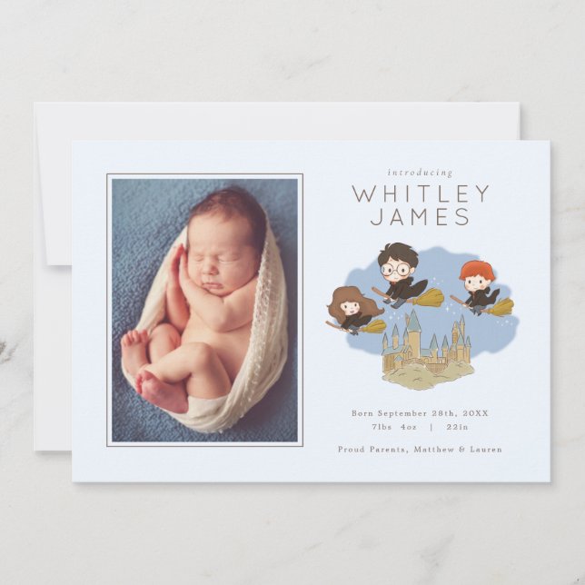 Magical Harry Potter | Hogwarts Birth Announcement (Front)