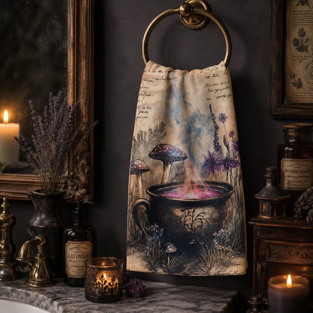 Magical Herbal Cauldron Botanical Bath Towel Set (Creator Uploaded)