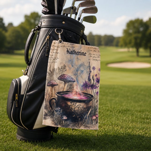  Magical Herbal Cauldron Botanical Name Golf Towel (Creator Uploaded)