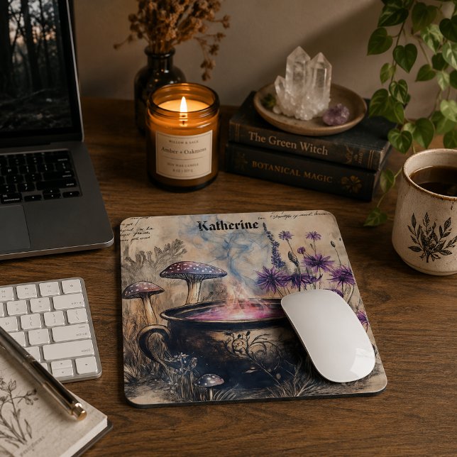  Magical Herbal Cauldron Botanical Name Mouse Mat (Creator Uploaded)