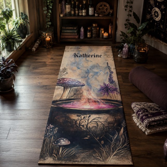  Magical Herbal Cauldron Botanical Name Yoga Mat (Creator Uploaded)