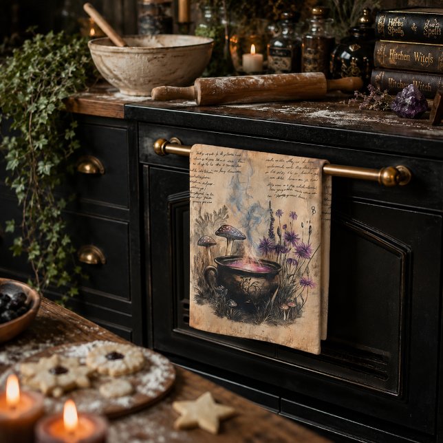 Magical Herbal Cauldron Botanical Tea Towel (Creator Uploaded)