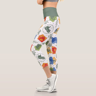 Magical Herbology HOGWARTS™ Houses Pattern Capri Leggings