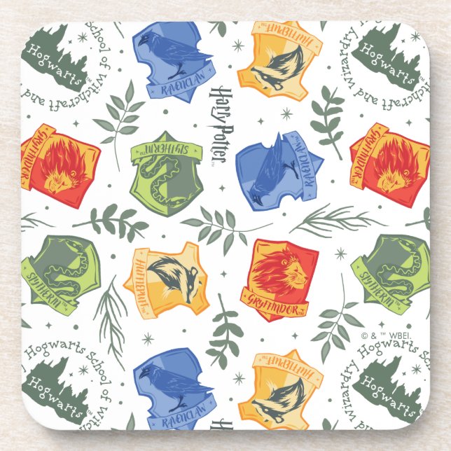 Magical Herbology HOGWARTS™ Houses Pattern Coaster (Front)