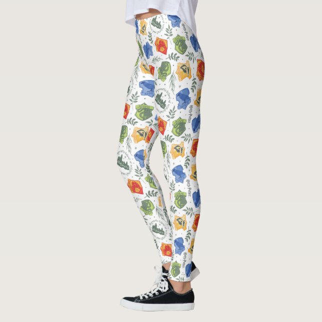 Magical Herbology HOGWARTS™ Houses Pattern Leggings (Left)