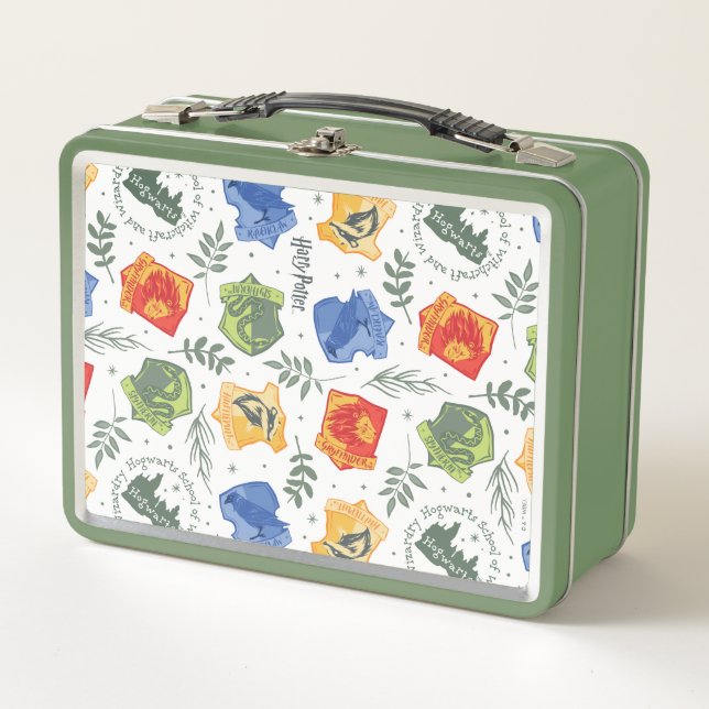 Magical Herbology HOGWARTS™ Houses Pattern Metal Lunch Box (Front)