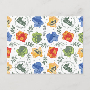 Magical Herbology HOGWARTS™ Houses Pattern Postcard