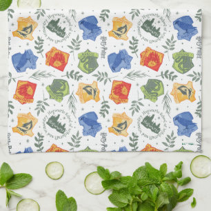 Magical Herbology HOGWARTS™ Houses Pattern Tea Towel