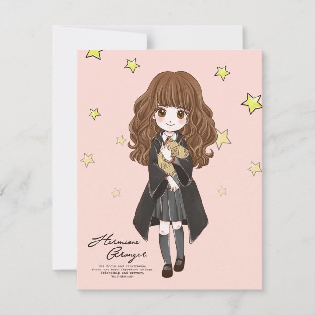 Magical Hermione Granger Watercolor Card (Front)
