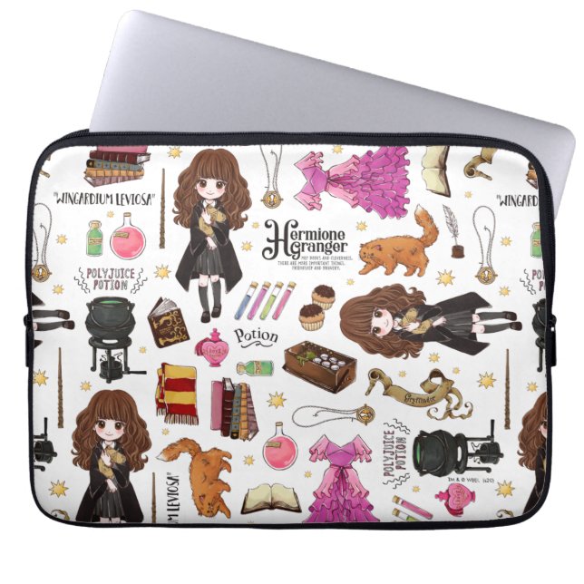 Magical Hermione Granger Watercolor Laptop Sleeve (Front)