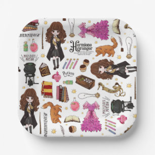 Magical Hermione Granger Watercolor Paper Plate