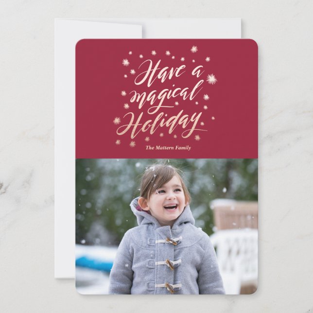 magical holidayl Paper Holiday Photo Card (Front)