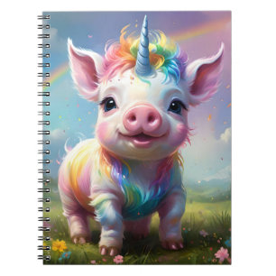 "Magical Hooves: The Rainbow Unicorn Pig" Notebook
