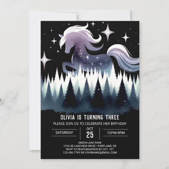 Magical Horse Birthday Invitation (Front)