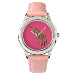 Magical Horse Cute Unicorn Pink Gold Look Watch