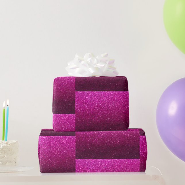 Magical Hot Pink Glitter Whimsical Birthday Wrapping Paper (Party Gifts)