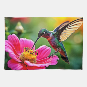 Magical Hummingbird Moments Design Tea Towel