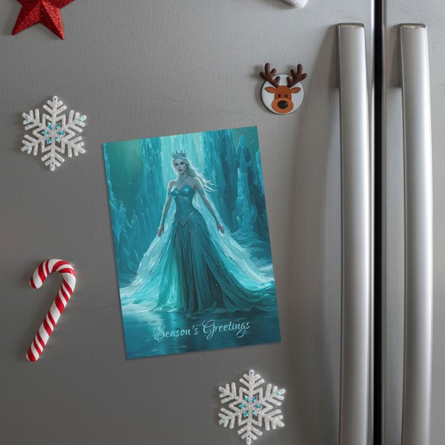 Magical Ice Queen Winter Christmas Magnetic Card (Creator Uploaded)