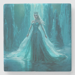 Magical Ice Queen Winter Christmas Stone Coaster