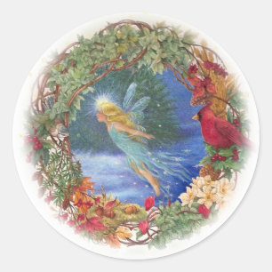 Magical illustrated Fairy Christmas sticker