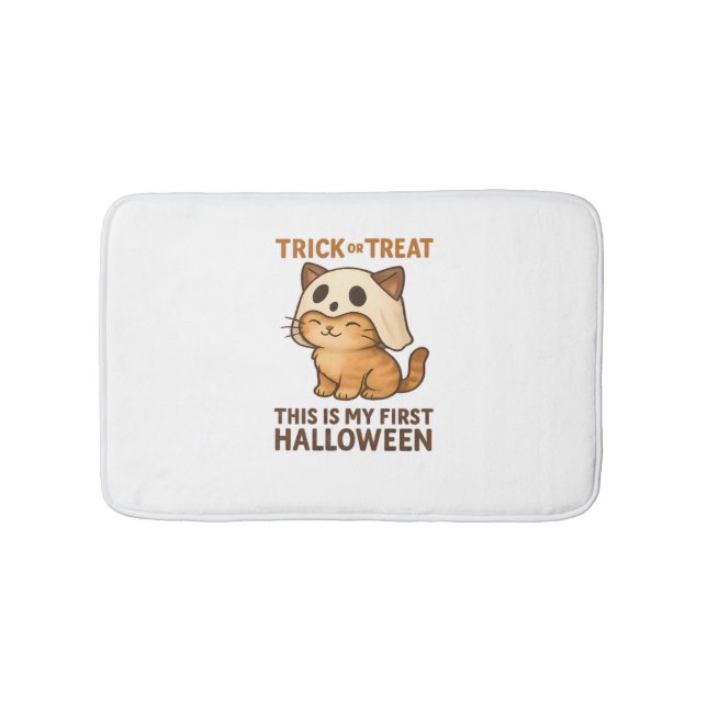 Magical Introvert Cat  Pastel Witch Hat Halloween  Bath Mat (Front)
