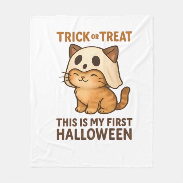 Magical Introvert Cat  Pastel Witch Hat Halloween  Fleece Blanket (Front)