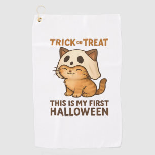 Magical Introvert Cat  Pastel Witch Hat Halloween  Golf Towel