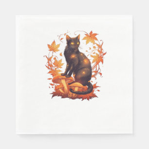 Magical Introvert Cat  Pastel Witch Hat Halloween  Napkin