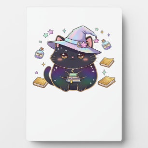 Magical Introvert Cat Pastel Witch Hat Halloween Plaque