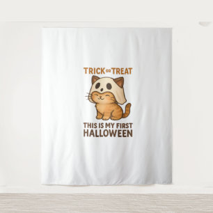 Magical Introvert Cat  Pastel Witch Hat Halloween  Tapestry