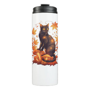 Magical Introvert Cat  Pastel Witch Hat Halloween  Thermal Tumbler