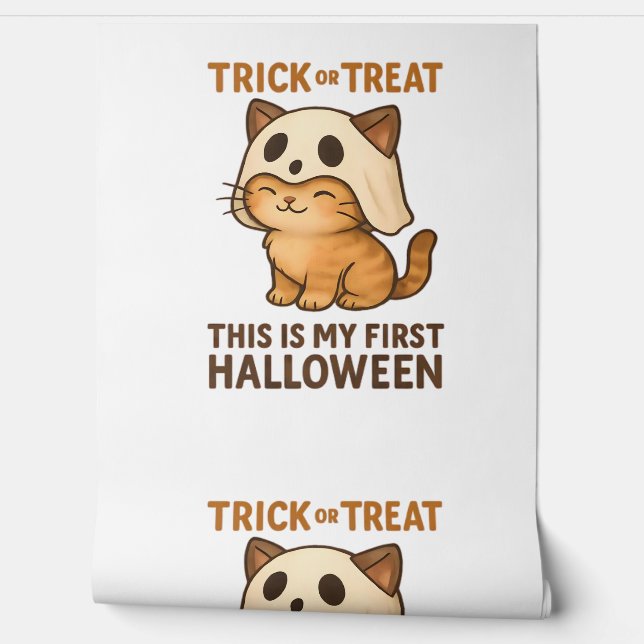 Magical Introvert Cat  Pastel Witch Hat Halloween  Wallpaper (Unrolling)