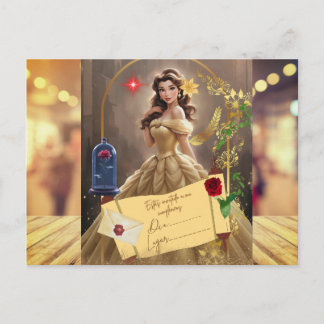 magical invitation beauty and the beast postcard