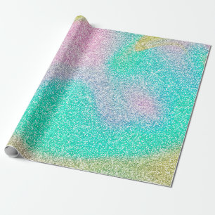 Magical Iridescent Glitter Holographic Image Wrapping Paper