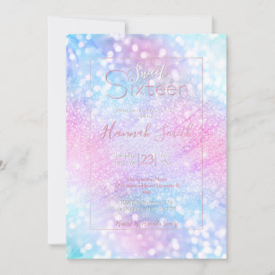 Magical Iridescent Glitter Sparkles Pink Design Invitation