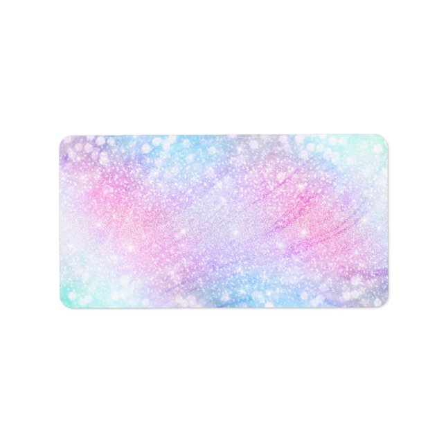 Magical Iridescent Glitter Sparkles Pink Design Label (Front)