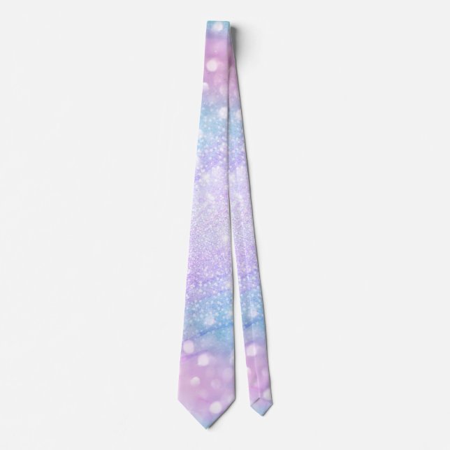 Magical Iridescent Glitter Sparkles Pink Design Tie (Front)