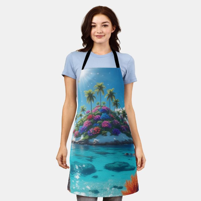 Magical island landscape apron (Worn)