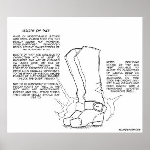 Magical Item: Boots of "No" Poster