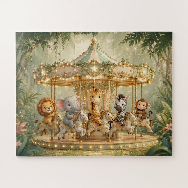 Magical Jungle Merry Go Round Jigsaw Puzzle (Horizontal)