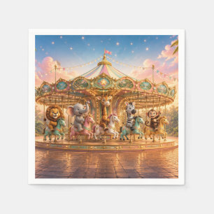 Magical Jungle Merry Go Round Napkin
