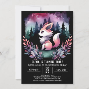 Magical Jungle Wolf Birthday Invitation