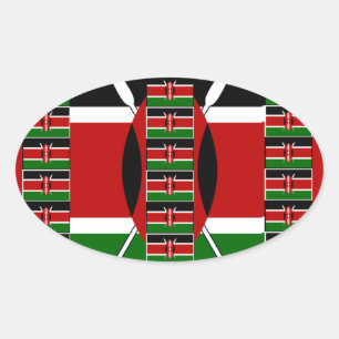 🇰🇪 Magical Kenya: Frame of Unity and Pride Oval Sticker