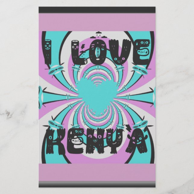 Magical Kenya: I LOVE KENYA Stationery (Front)