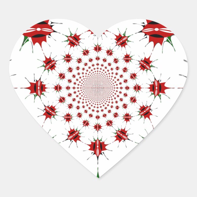 Magical Kenya: Kaleidoscope Culture identity 🇰🇪  Heart Sticker (Front)