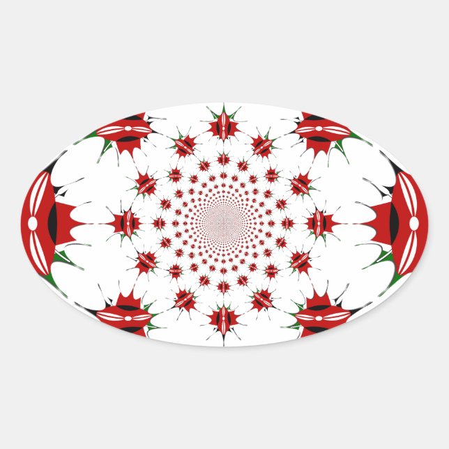 Magical Kenya: Kaleidoscope Culture identity 🇰🇪  Oval Sticker (Front)