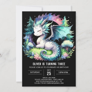Magical Kids Dragon Birthday Invitation