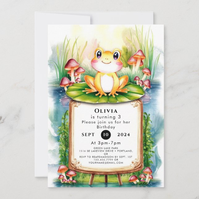 Magical Kids Frog Birthday Invitation (Front)