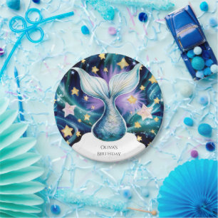 Magical Kids Mermaid Birthday Paper Plate