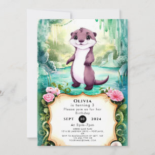 Magical Kids Otter Birthday Invitation